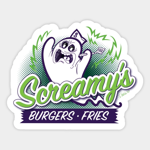 Screamy's Burgers and Fries Sticker by StevieVanB